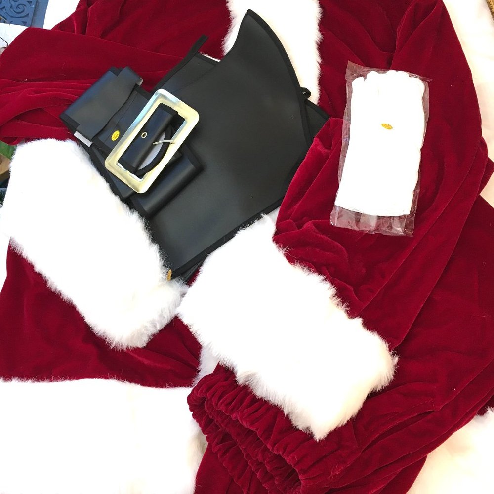 Halco Santa Claus Professional 6 Pc Velveteen Costume  #6591 + #6596 NWOT - Picture 6 of 12
